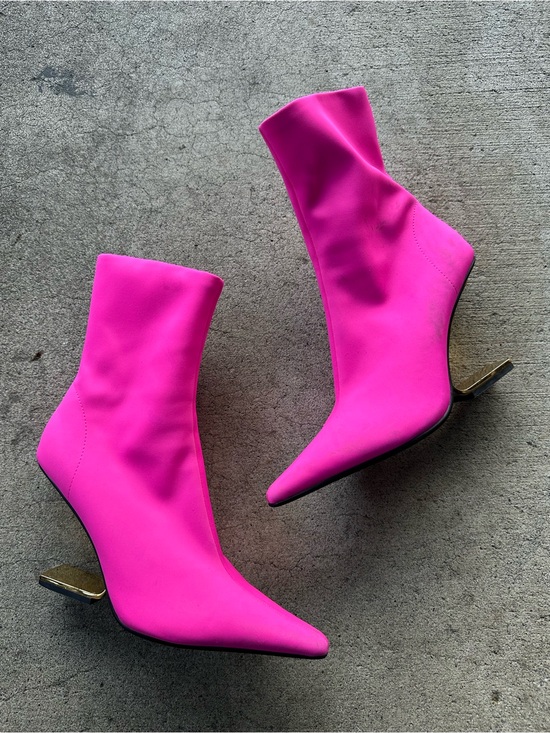 Jeffrey Campbell Shoes - Jeffrey Campbell Combass Bright Pink Pointed Toe Sock Bootie